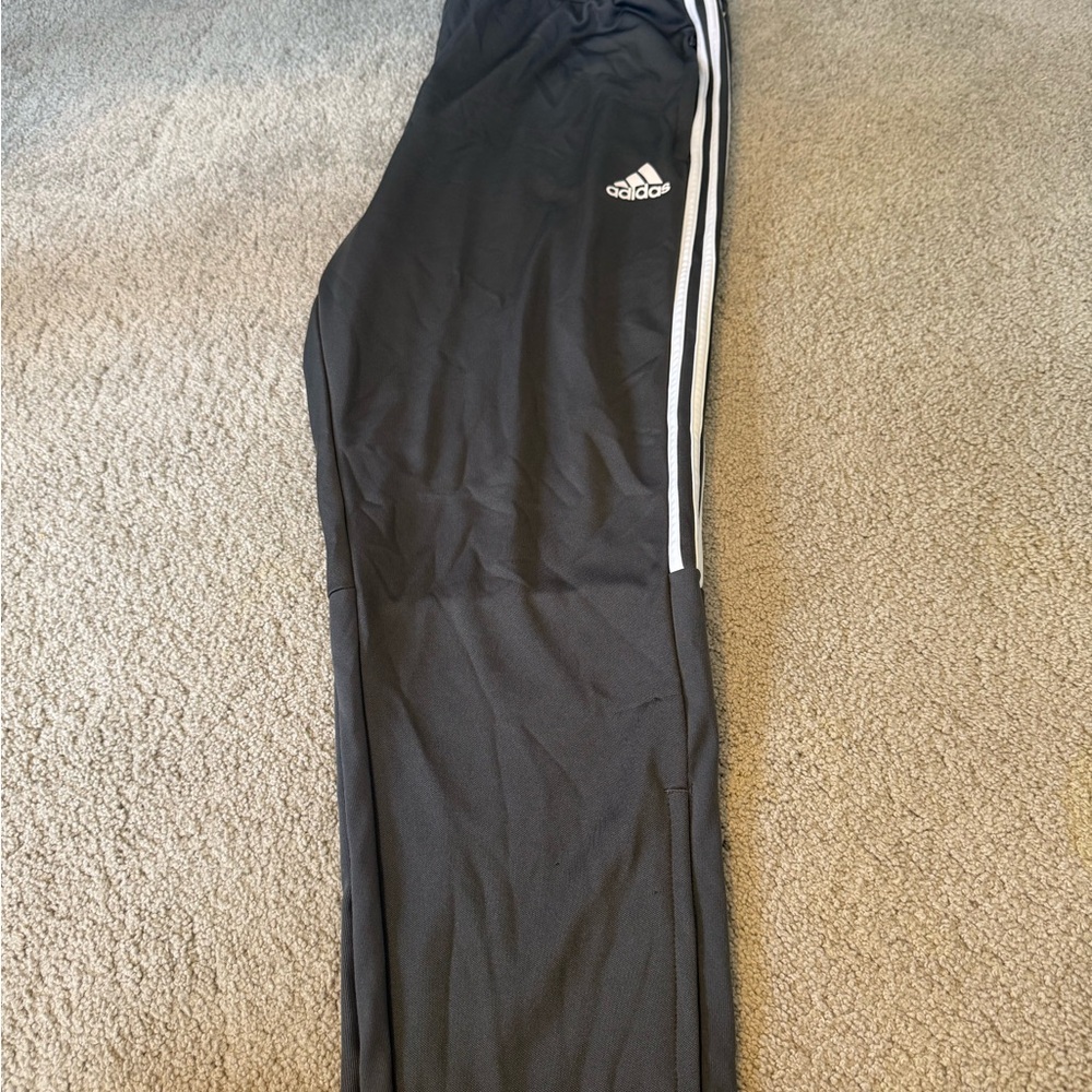 Adidas Men’s Black Joggers with White Stripes
